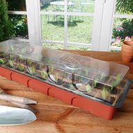 Komplet za gojenje v mini rastlinjaku rjavo-rdeče