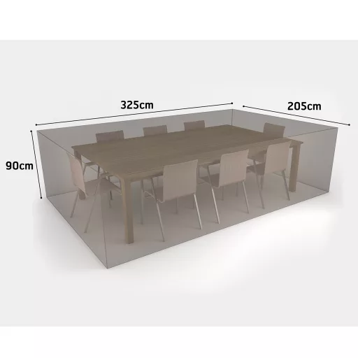 Prevleka za vrtno pohištvo za pravokotno mizo + 8 stolov Covertop 325x205x90 cm