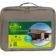   Komplet za zaščito pred soncem Poliester rjave barve 3,6x3,6x3,6 m