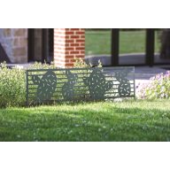   Kovinski rob za posteljo z dekorativnimi motivi kaktusov Kaktusov rob zelene barve 0,40x1 m