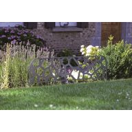   Posteljni rob kovinski dekorativni kamniti motivi Kamnita meja črna 0,40x1m