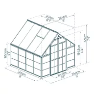   Polikarbonát üvegház Palram-Canopia BALANCE-ezüst 8x8 (2,44x2,44 m)