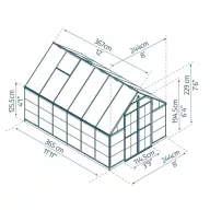   Polikarbonát üvegház Palram-Canopia BALANCE-ezüst 8x12 (2,44x3,66 m)