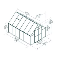   Polikarbonát üvegház Palram-Canopia ESSENCE-ezüst 8x12 (2,44x3,66 m)