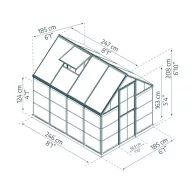   Polikarbonát üvegház Palram-Canopia HYBRID-ezüst 6x8 (1,83x2,44 m)