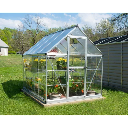 Polikarbonát üvegház Palram-Canopia HYBRID-ezüst 6x8 (1,83x2,44 m)