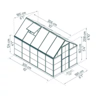   Polikarbonát üvegház Palram-Canopia HYBRID-ezüst 6x10 (1,83x3,05 m)
