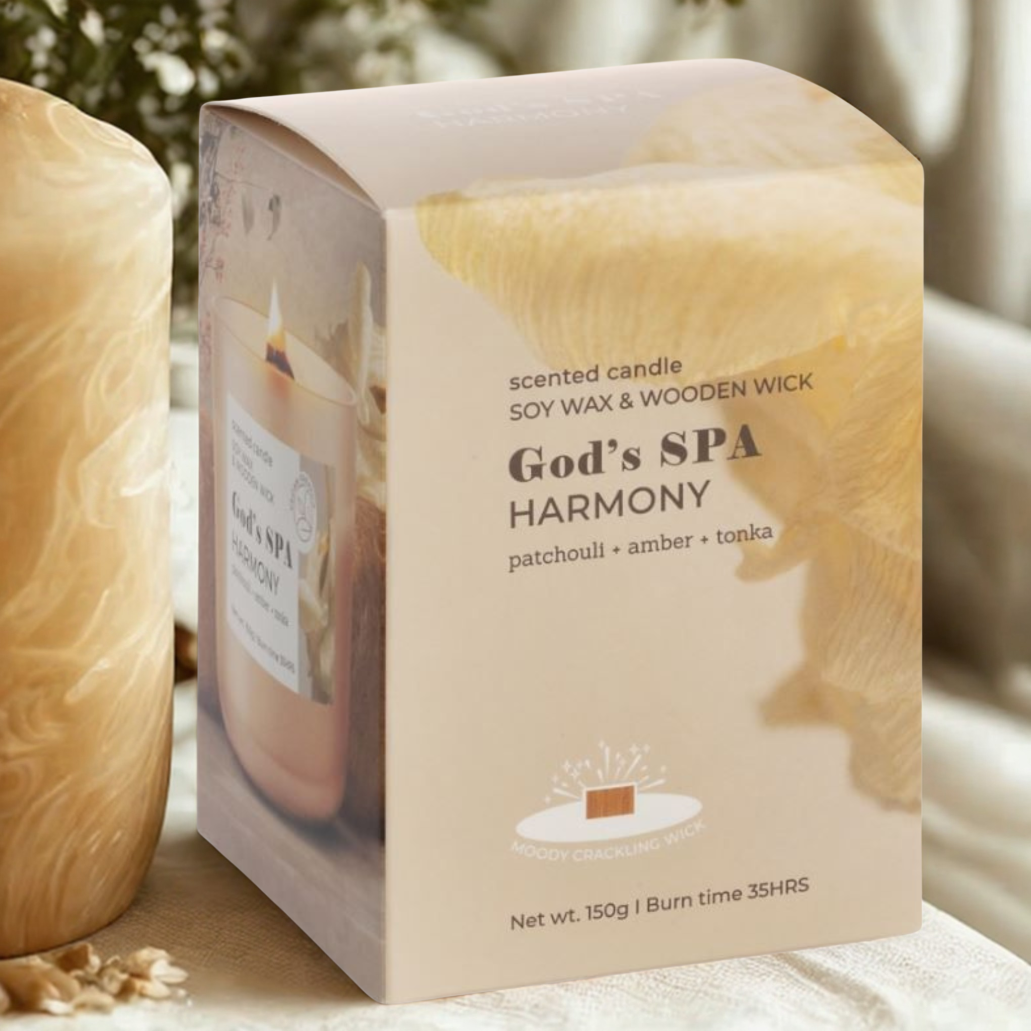 Dišeče steklo Premium, sojin vosek God's SPA Harmony 150 g