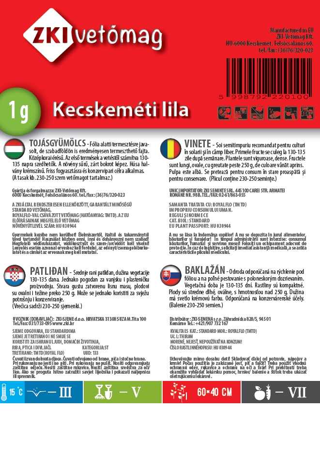Jajčevec Kecskemét vijolični 1g ZKI