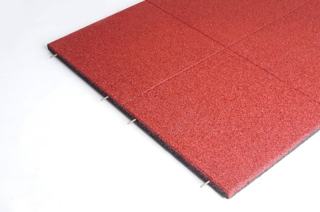 Rubber sheet split Playground Red 60x1000x1000mm