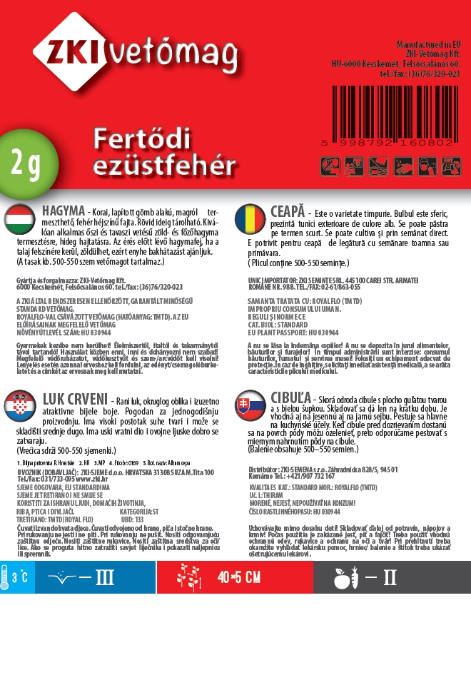 Biserna čebula (bela čebula) Fertődi silver white 2g ZKI