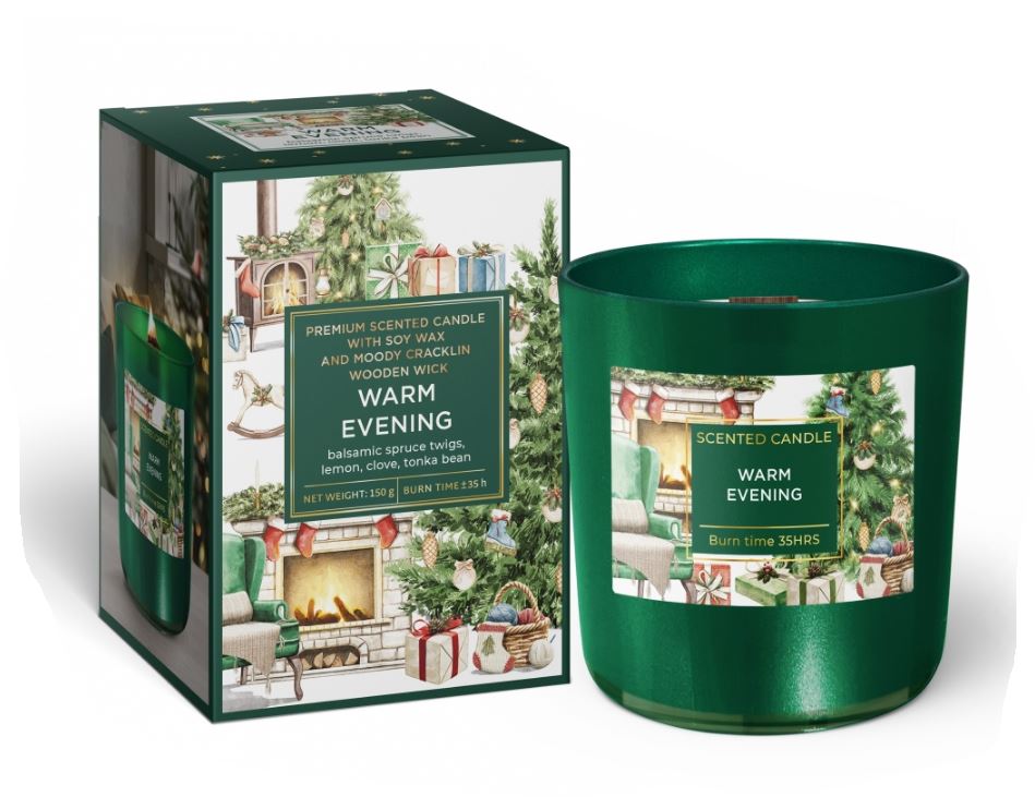 Scented glass Premium, soy wax Warm Evening 150 g