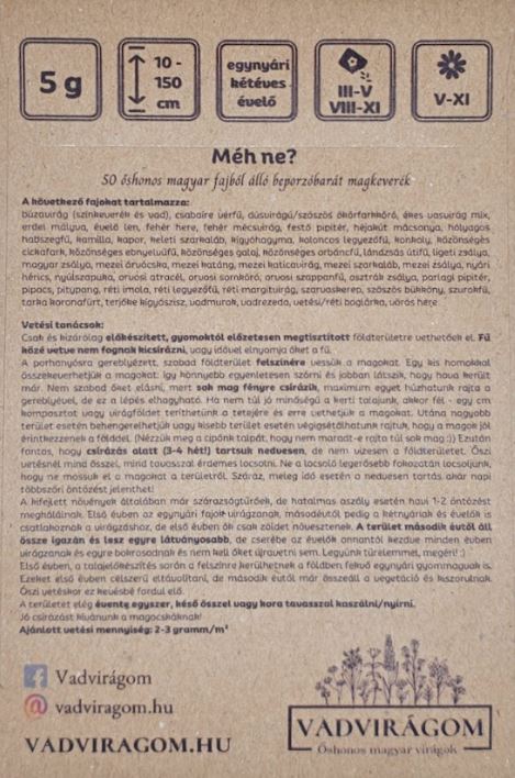 Vadvirágom őshonos magyar virágmag keverék Méh Ne? 50g