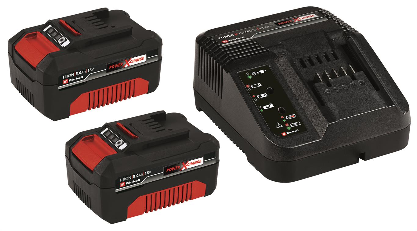 Einhell 2 kosa baterije + polnilnik 18V 2x3,0Ah PXC začetni komplet
