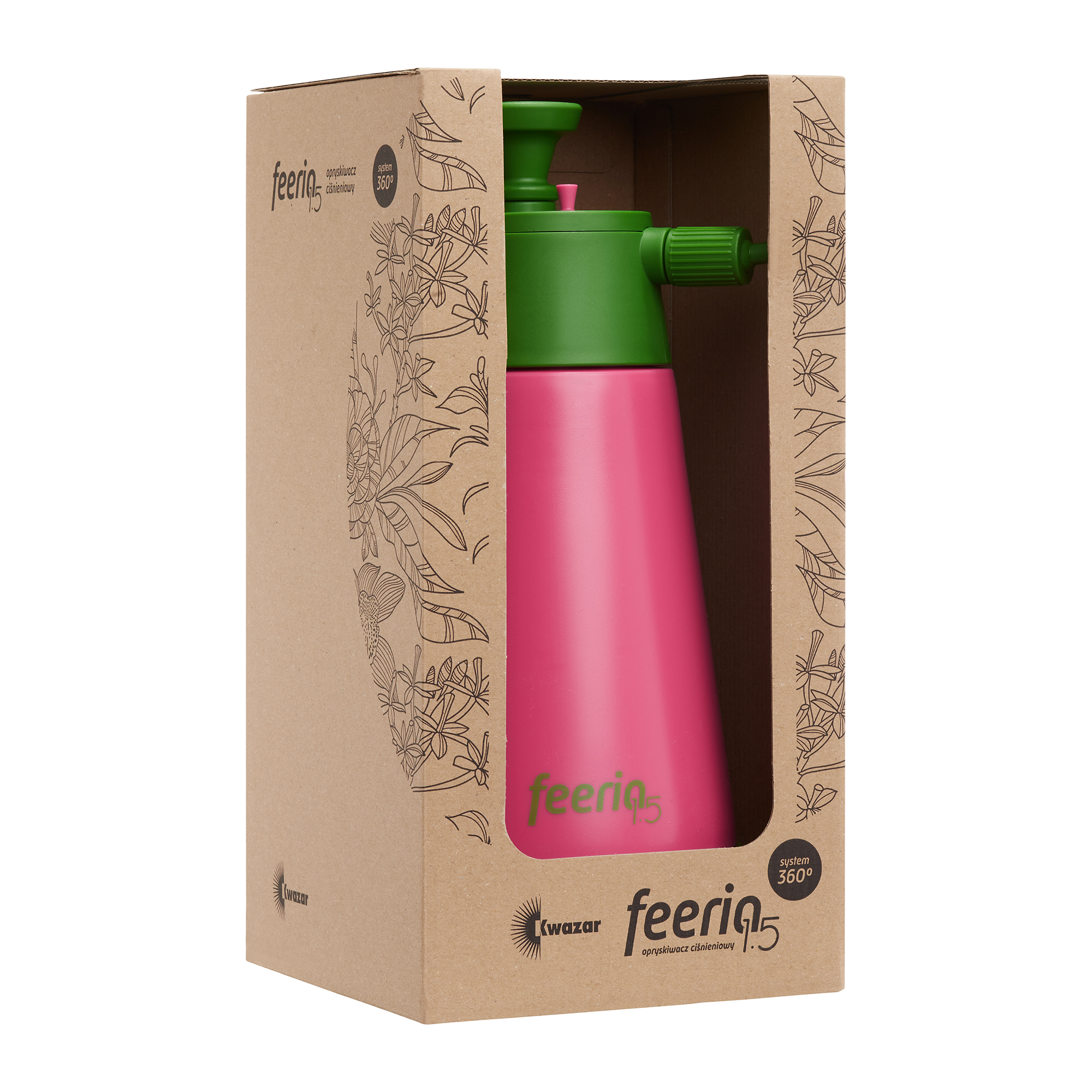 Razpršilnik Kwazar Feeria fuksija 360° 1,5 l