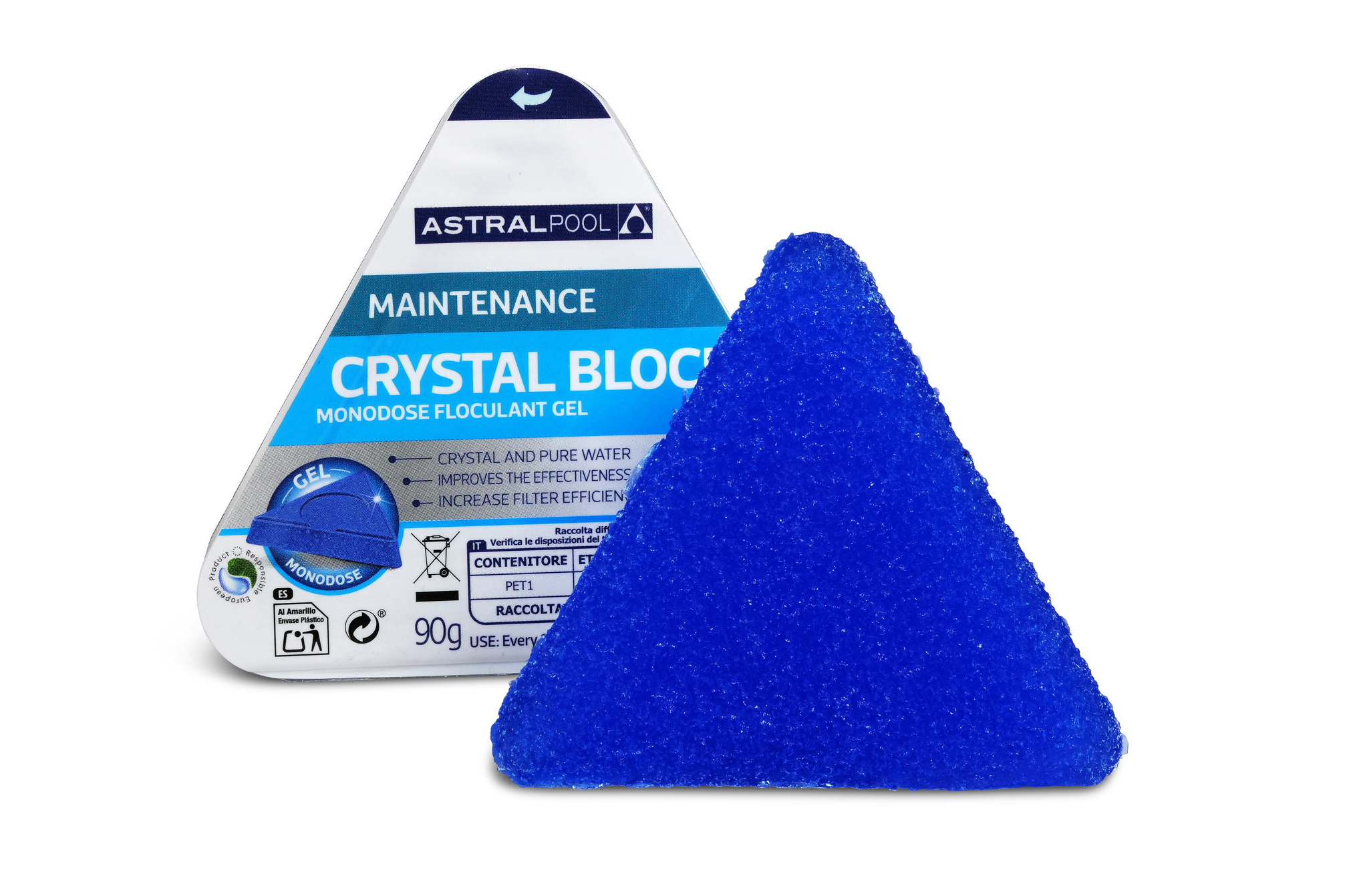 Crystal Block-pelyhesítő szkimmerbe, gél állagú 90 g