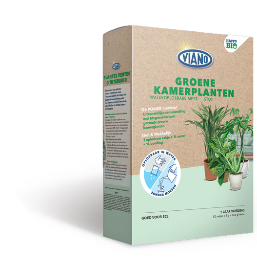 Viano Bio Happy Vodotopna organska hrana za listnate rastline 8-2-3+MgO 50x5g