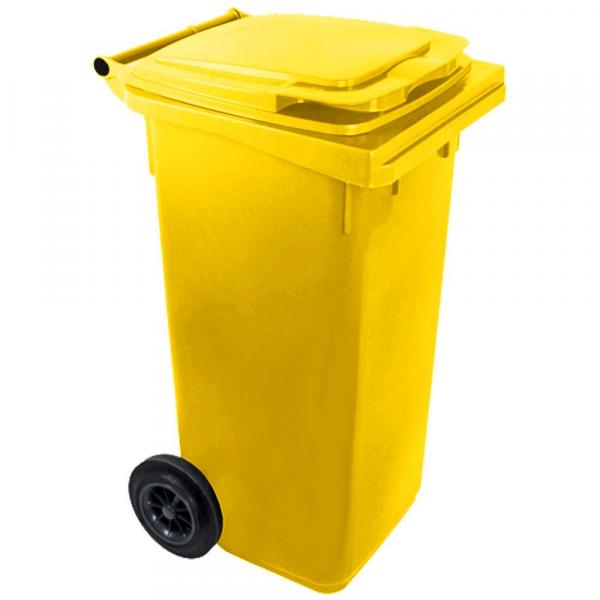 Hišni zabojnik za smeti, rumena barva 120 l