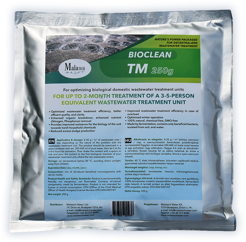 Bioclean TM pripravek mikroorganizmov za čiščenje odpadnih voda 250 g