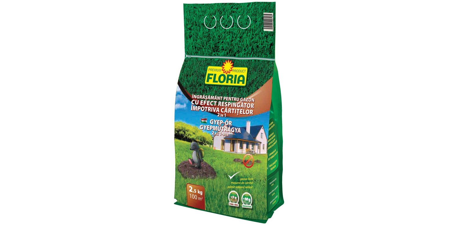 Gnojilo za trato z učinkom proti krtom Floralia 2,5 kg