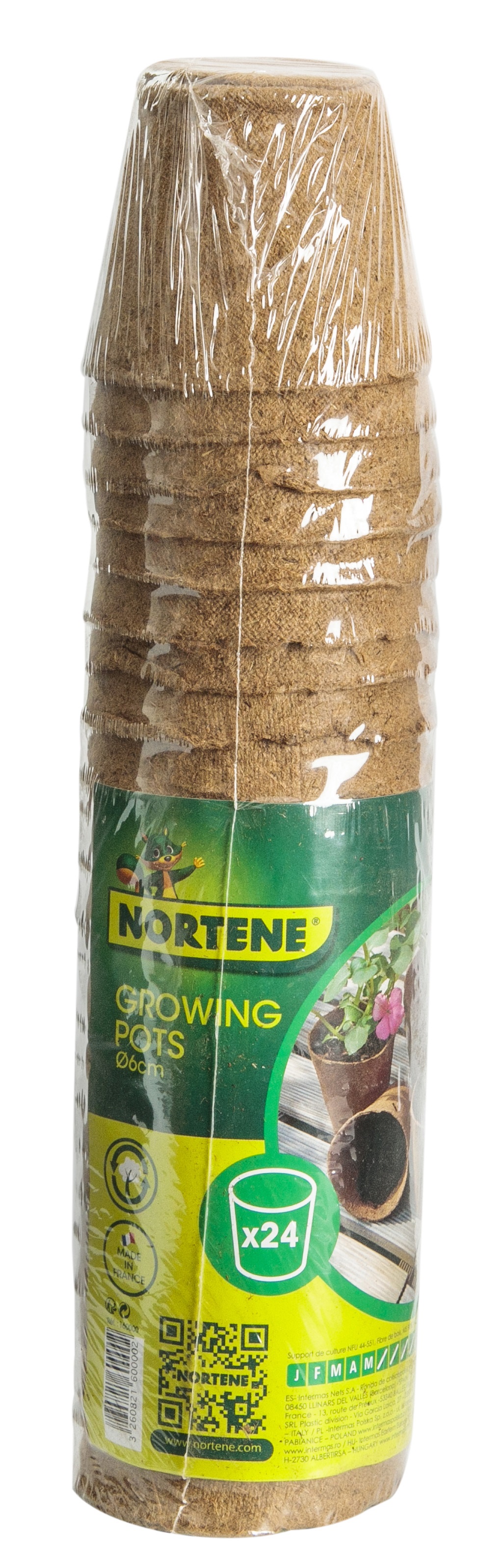 Šotni lončki "Growing Pots" s premerom 6 cm 24 kosov naravni
