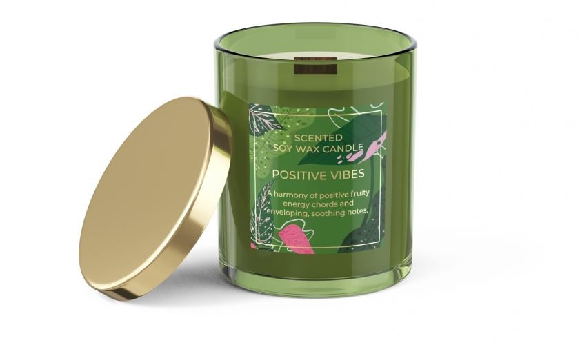 Dišeča sveča Premium, sojin vosek Positive Vibes 220 g