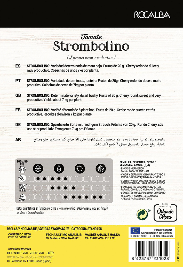 Paradižnik češnjev paradižnik Stombolino (kmet) Rocalba 15 zrn