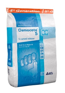 Osmocote 5 S-Curved 8-9 months Nitrogen 16-08-12+2MgO+TE 25 kg