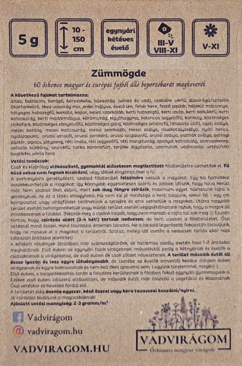Vadvirágom őshonos magyar virágmag keverék Zümmögde 5g