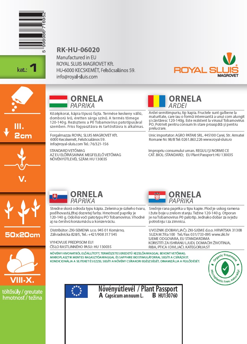 Ornela jedilna paprika 0,4g Royal Sluis
