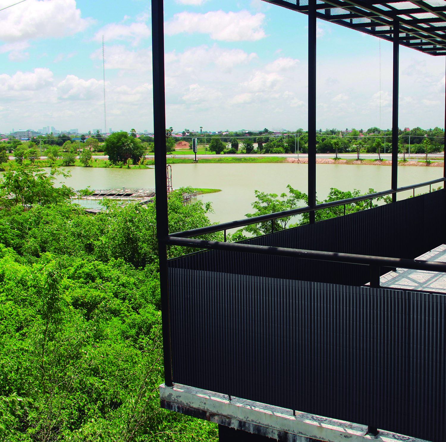 Oval plastic cane Litecane PVC grey 1x3 m