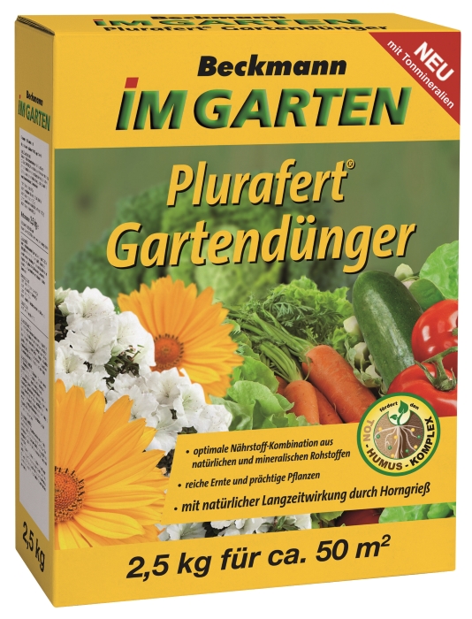 Beckmann Plurafert univerzalni za vrtne rastline7+4+10 + 40 % organske snovi 2,5 kg