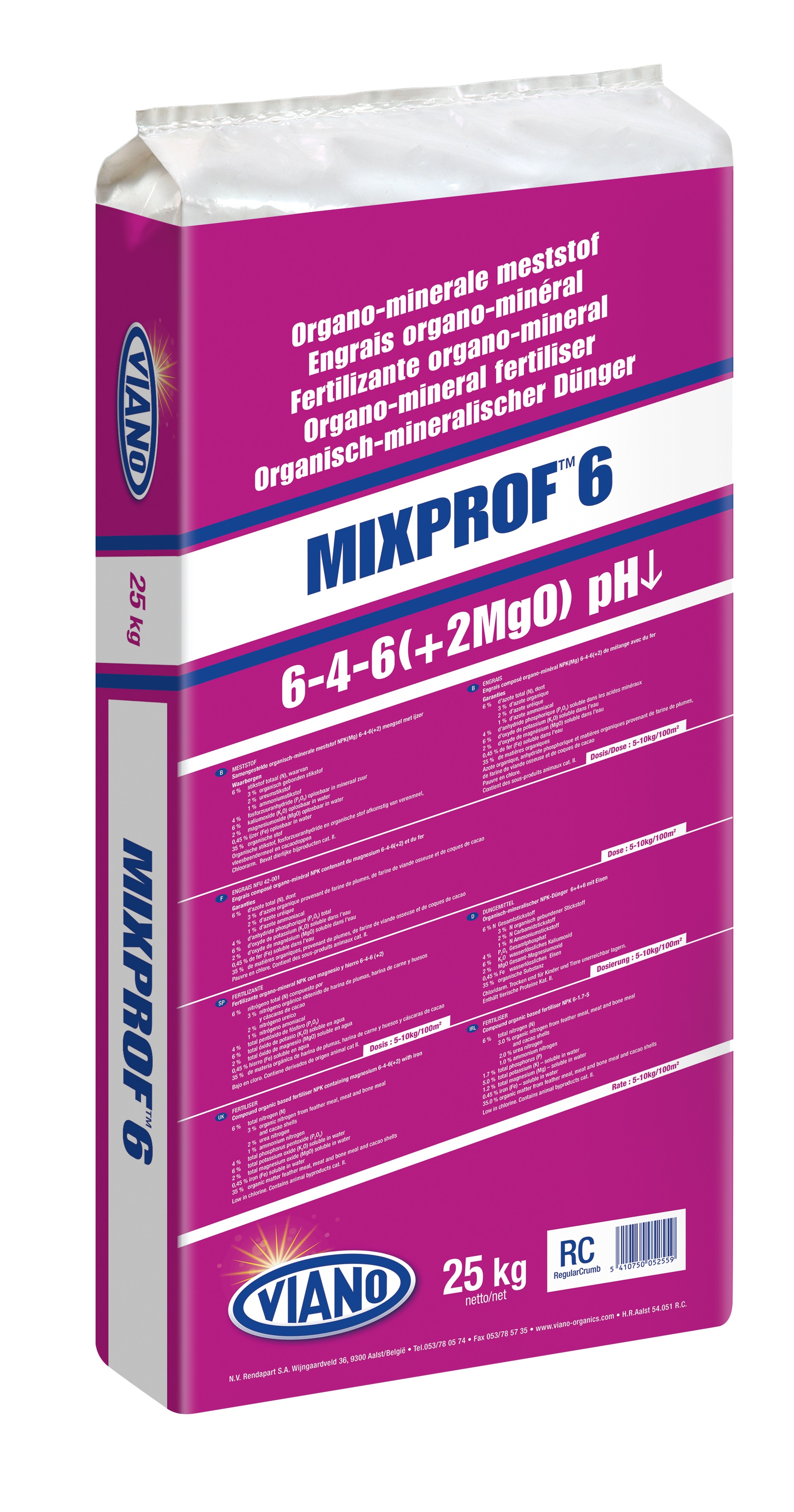 Viano Mixprof 6 pH nizko organsko gnojilo za kisla tla 25 kg