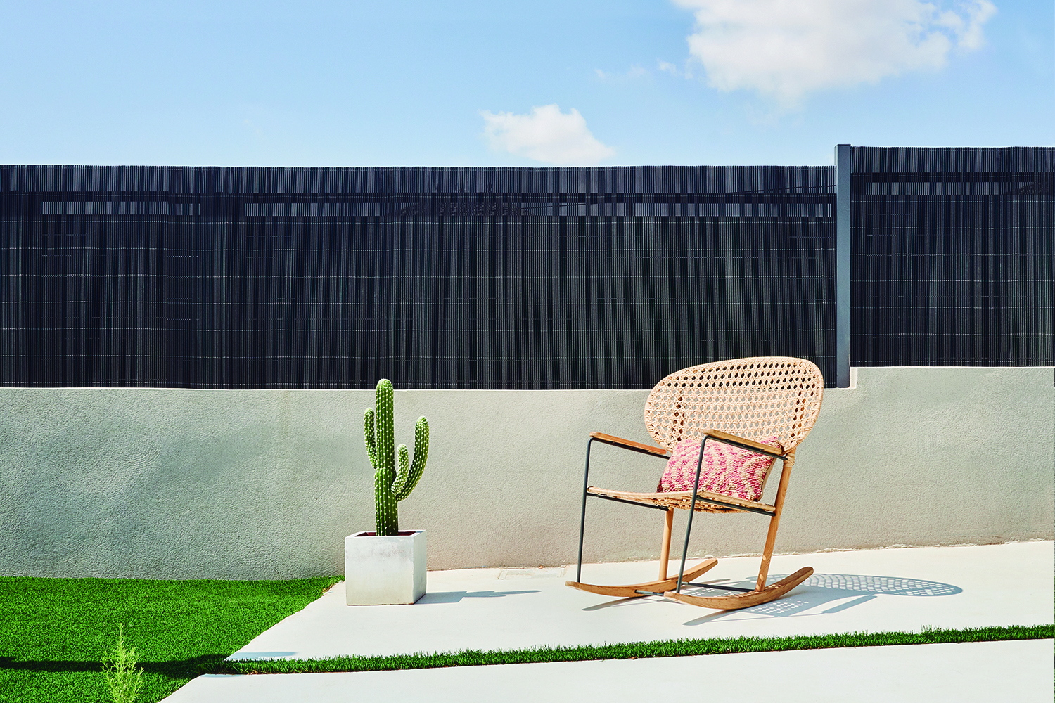 Synthetic cane wicker with natural effect VIMET LOP anthracite 2x3 m