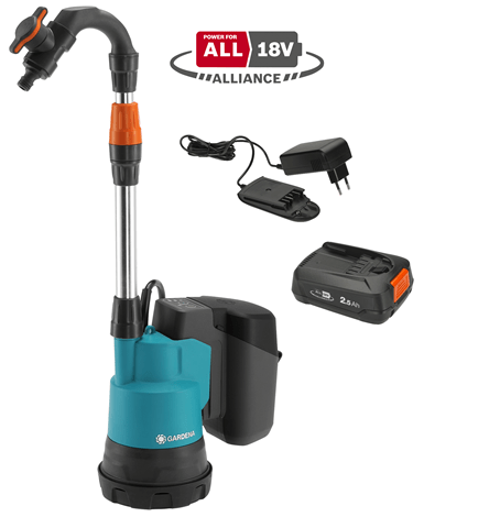 Baterijska črpalka za bobne 2000/2 18V P4A z baterijo Gardena