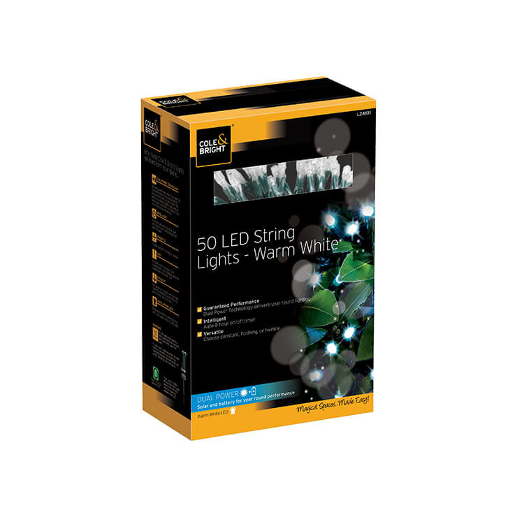 Festoon Gardman, 50 LED, toplo bela 6,88 m
