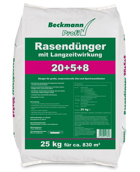Beckmann gnojilo za trato za dolgotrajno vzdrževanje 20-5-8 25kg