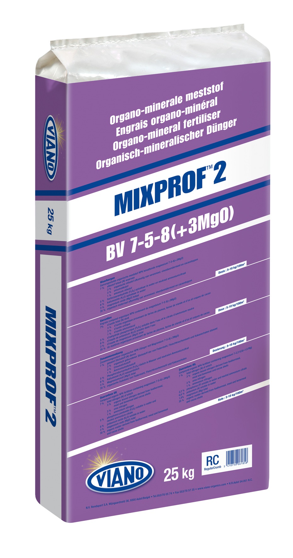 Viano Mixprof 2 organsko gnojilo za zimzelene rastline 7-5-8 +4MgO 25kg