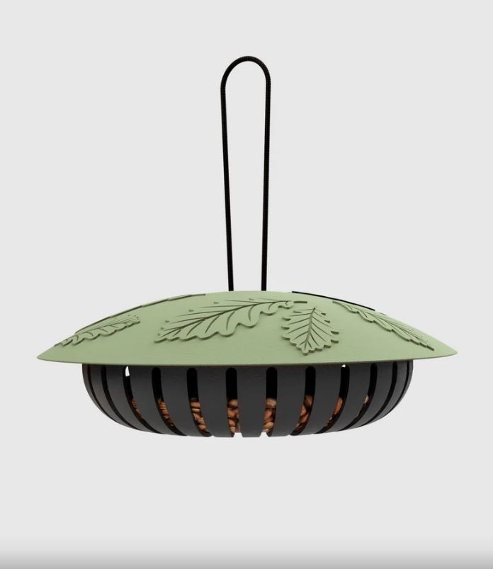 Ptičja krmilnica MILA 98 % reciklirana, za arašide, zelena/črna