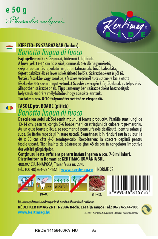 Jedilni suhi fižol Borlotto Lingua di Fouco 50g