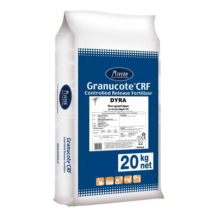 Dyra-Granucote jesenski gnoj za trato 12-5-24+2MgO+Mn 3-4 mesece 20 kg
