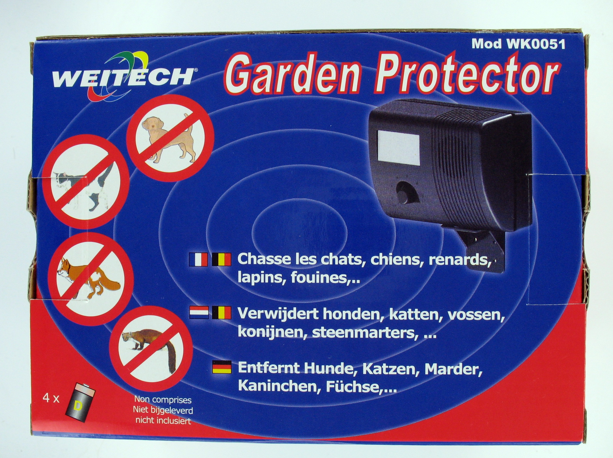 Ultrasonic dog-cat alarm 200m2/cell powered Weitech