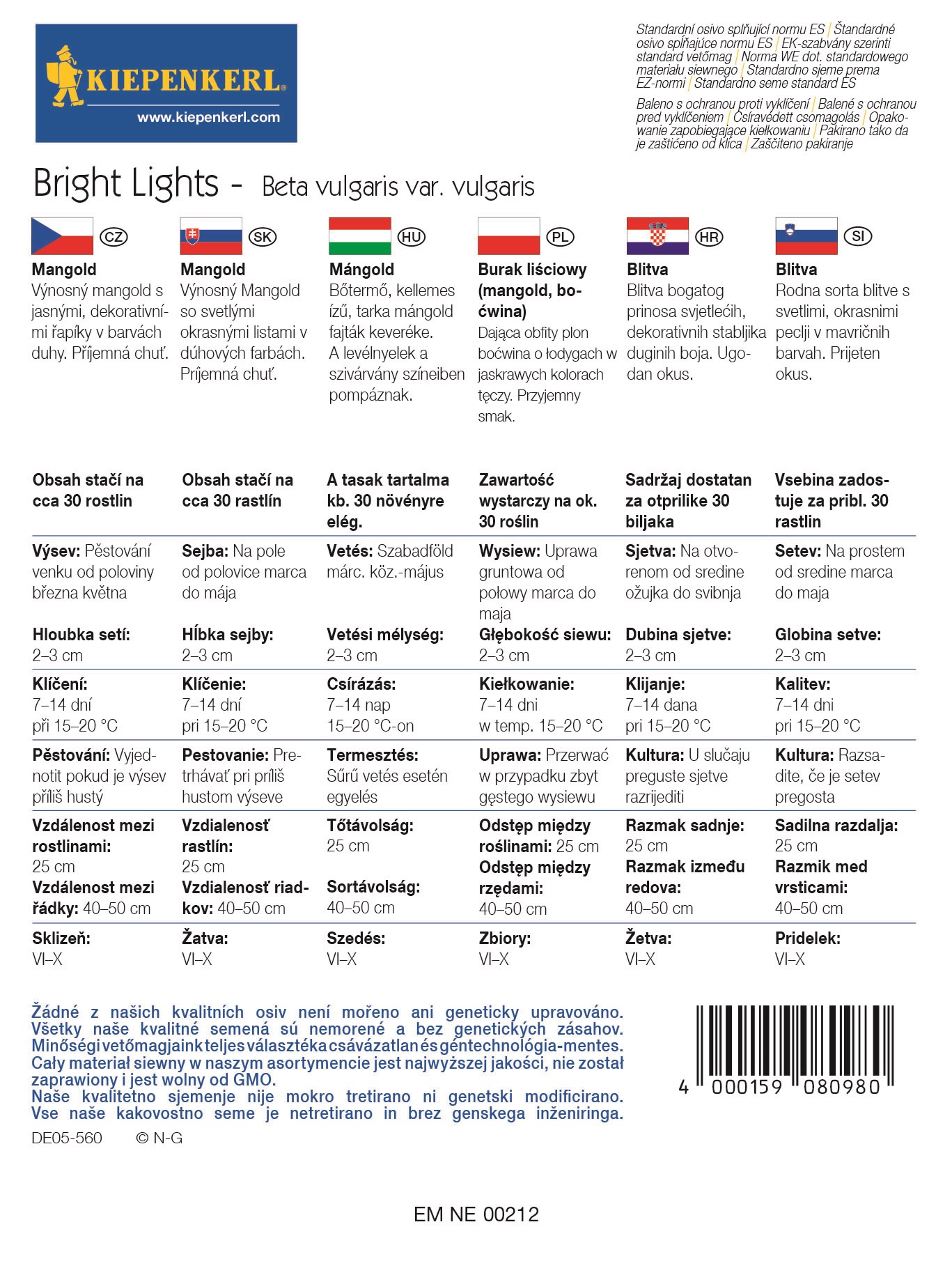 Mángold Bright Lights Kiepenkerl 30 semen
