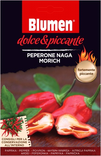 Naga morich pepperoni - zelo pekoče cvetlice (približno 10-20 semen)