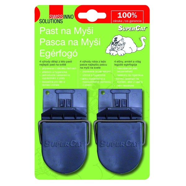 Plastična past za miši z vabo SuperCat (2 kosa)