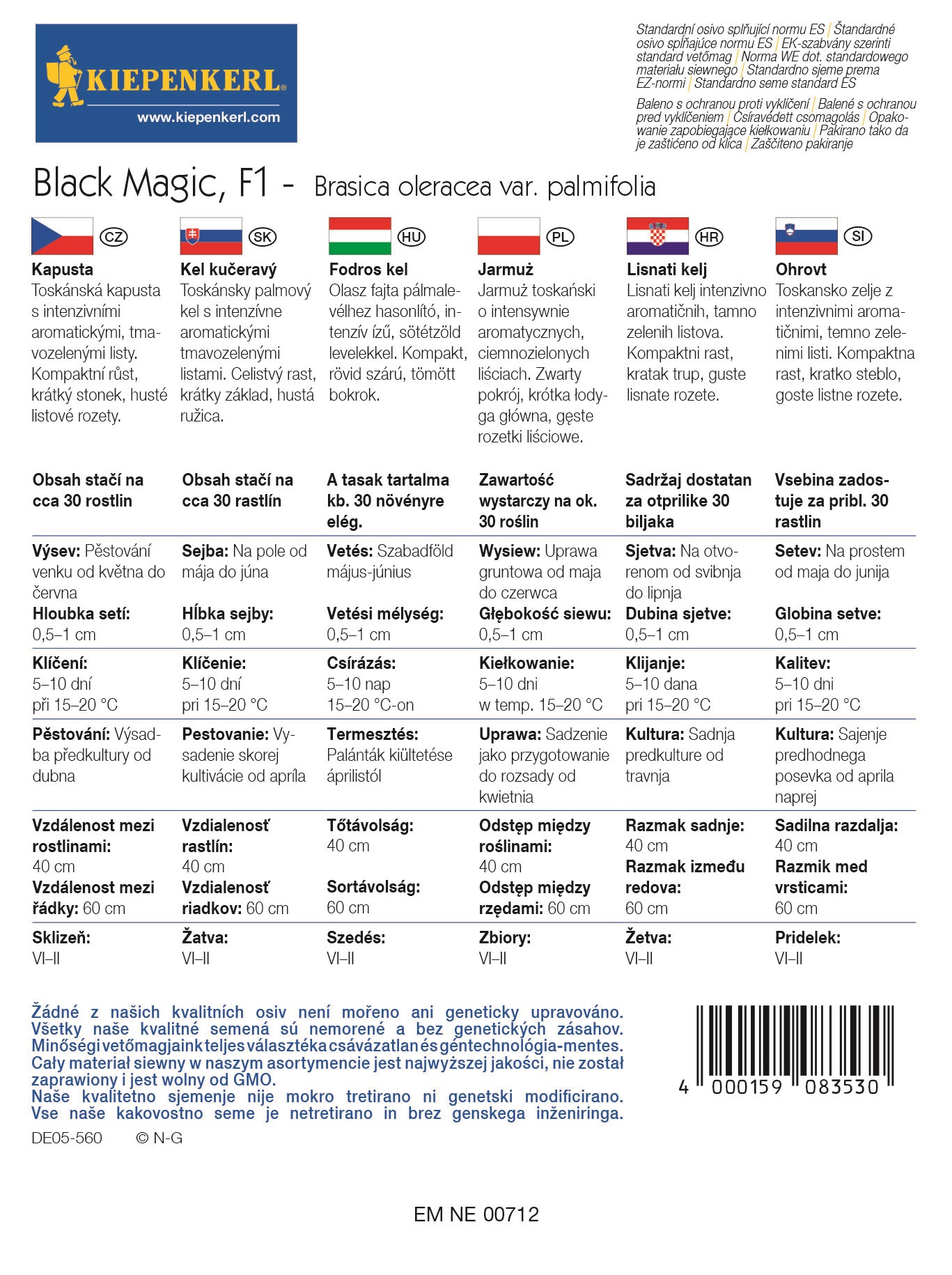 Kodrasti ohrovt Black Magic 30 semen Kiepenkerl
