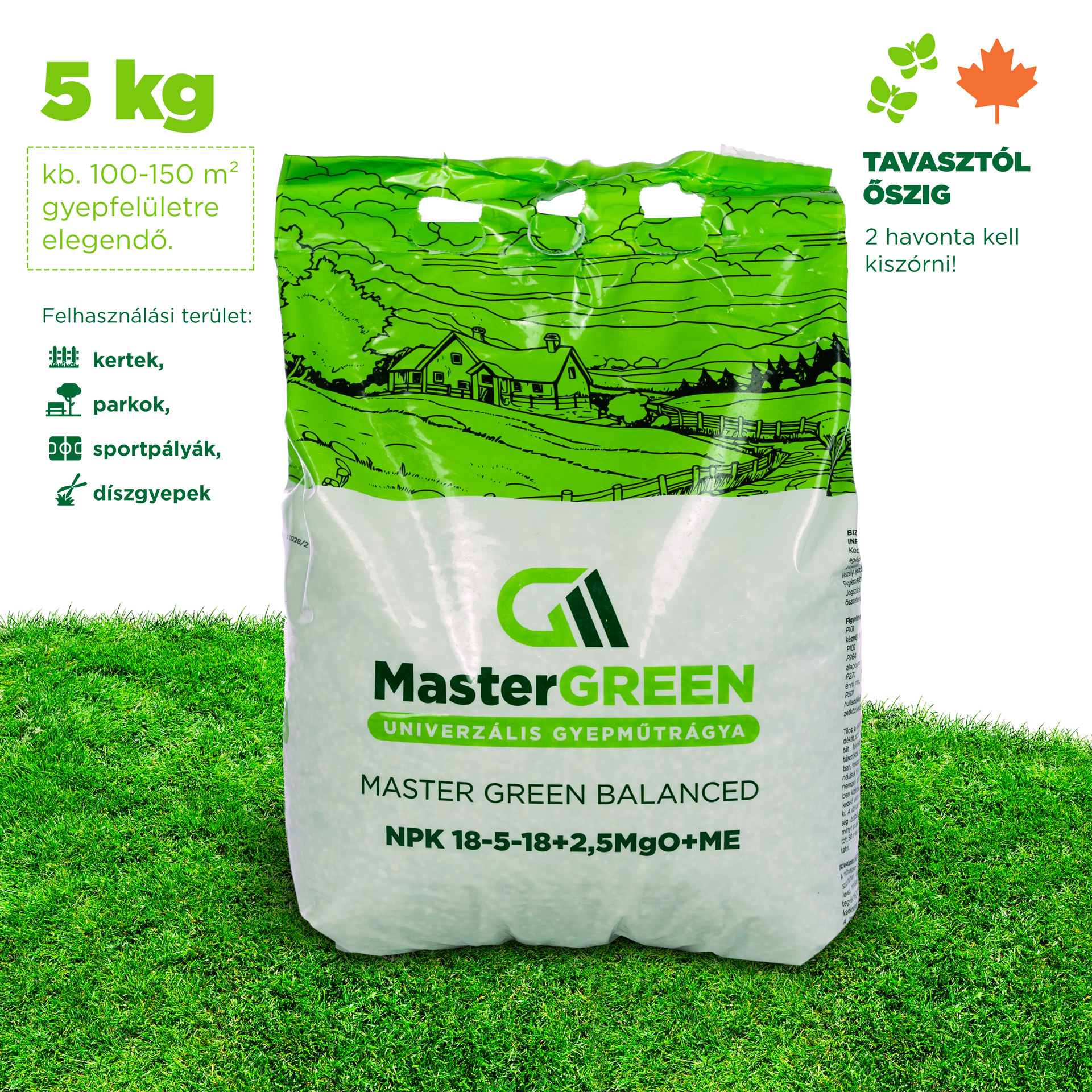 Master Green Balanced gyeptrágya (18-5-18+2MgO) 5 kg