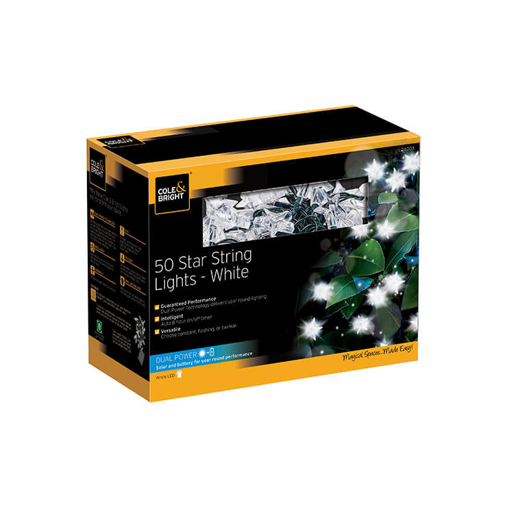 Festoon Gardman, 50 zvezdic Led, bela 7,86 m