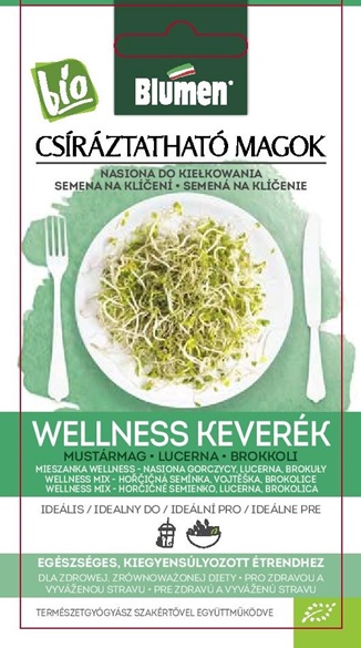 Kaličasta semena BIO Wellness mešanica (gorčica, lucerna, brokoli) Cvetovi 45 g