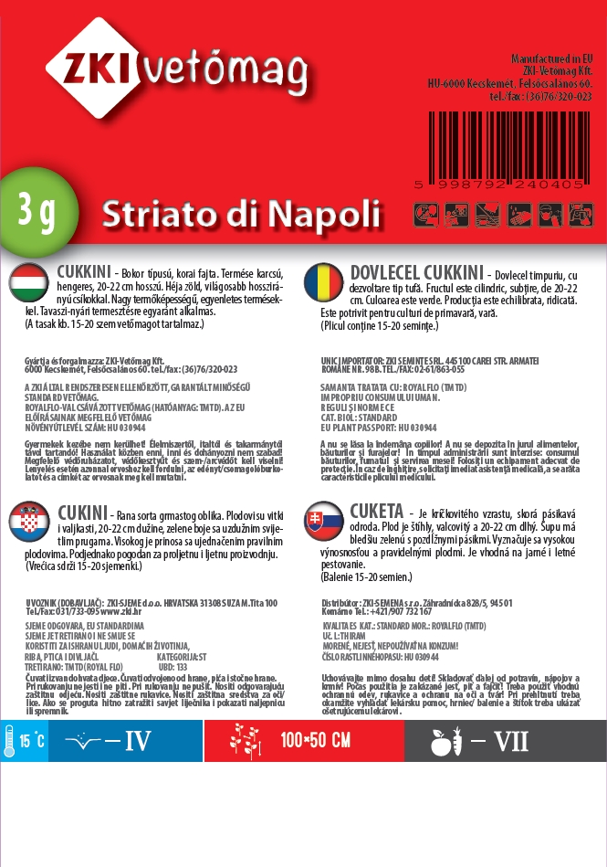 Črtaste bučke Striato di Napoli 3g ZKI